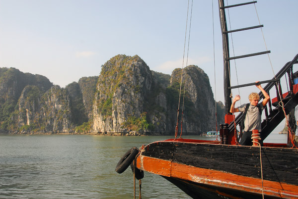 The bow of our boat, the Binh Minh, Halong Bay