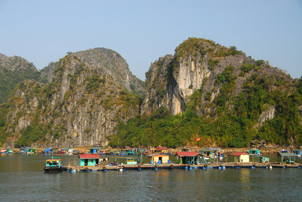 Unlike the other floating villages, houses here are connected to each other