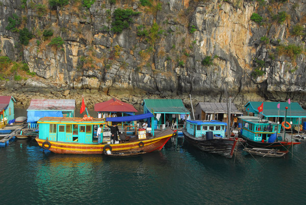 Main Street of a floating village, Halong Bay