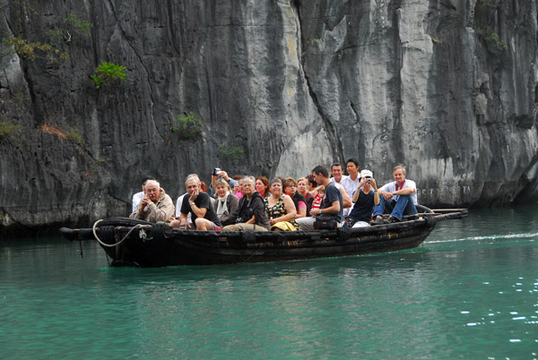 Tourists from one of the larger boats - their motor was annoying in the lagoon
