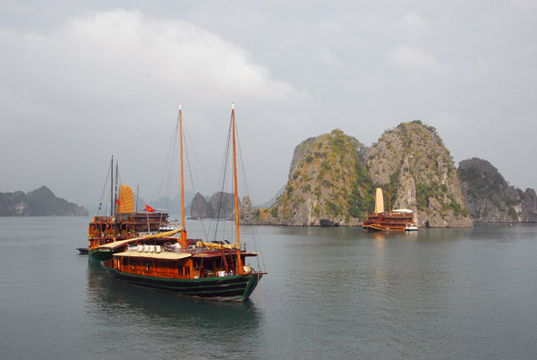 Busy area of Halong Bay