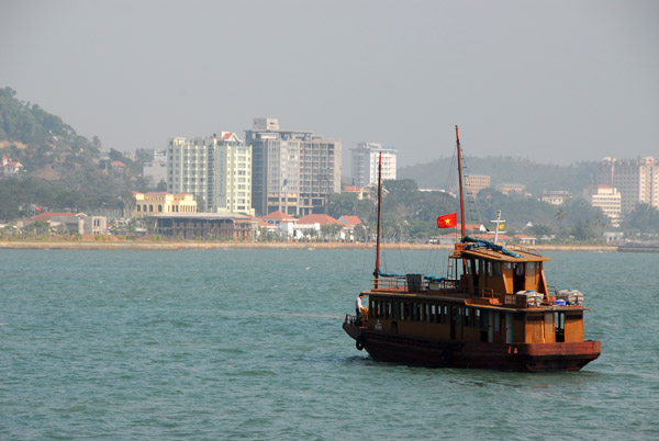 Halong City back in view at the end of our cruise