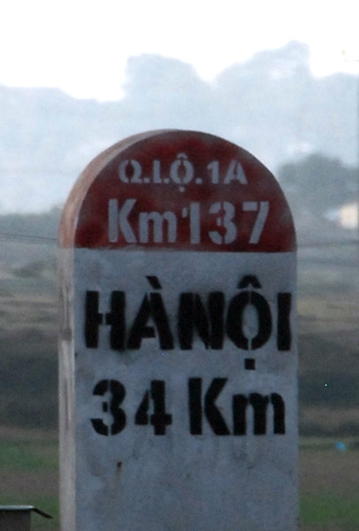 French-style milemarker, Hanoi 34km - Vietnam