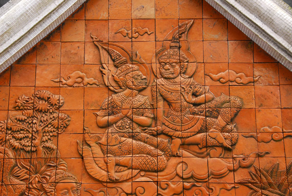 Two figures from Thai mythology, Chedi of the Queen, Doi Inthanon