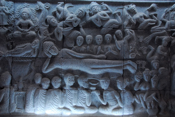 Bas relief - The Four Holy Places of Buddhism - Kusinara, place of Great Parinirvana