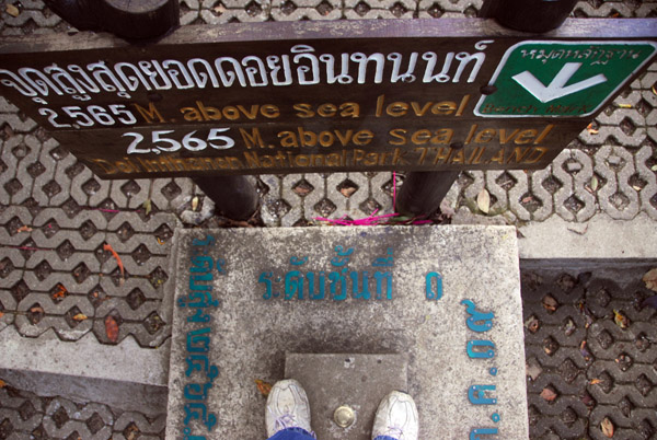 Standing on the official highest spot in Thailand, Doi Inthanon