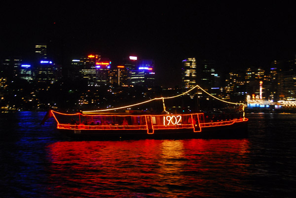 1902 boat, Parade of ships, Sydney Harbour, New Years Eve 2008