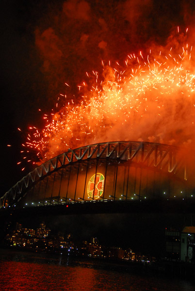 Lighting up the Harbor Bridge, Sydney