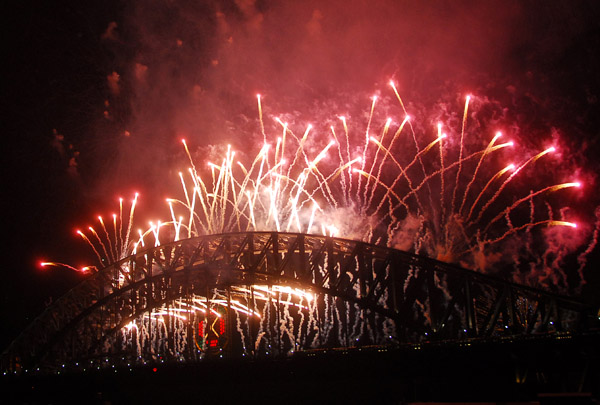 Sydney Harbour Bridge fireworks, New Years Eve 2008