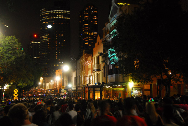 George Street, The Rocks after the fireworks, New Years Eve