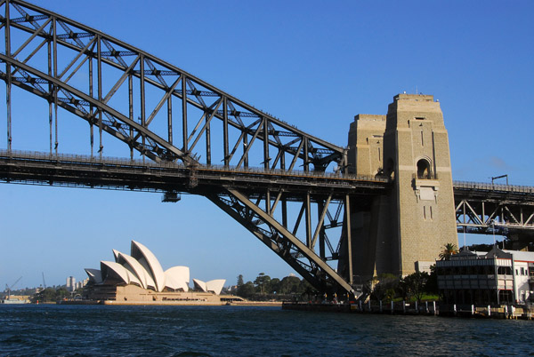 Sydney Harbour Bridge and the Opera House, from a River Cat ferry