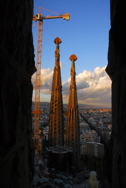 View through a tower window, Sagrada Famlia
