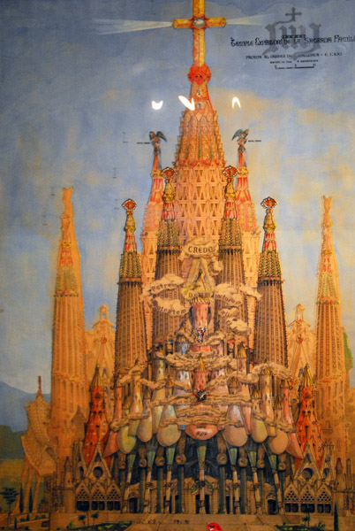Drawing for the south Glory Faade, to be completed, Sagrada Familia