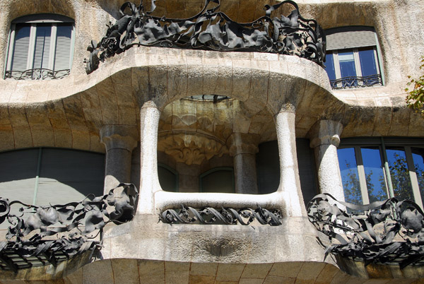 Detail of the balconies of Gaud'sCasa Mila (la Pedrera)