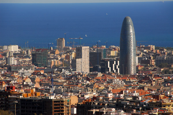 View of Torre Agbar from Park Gell