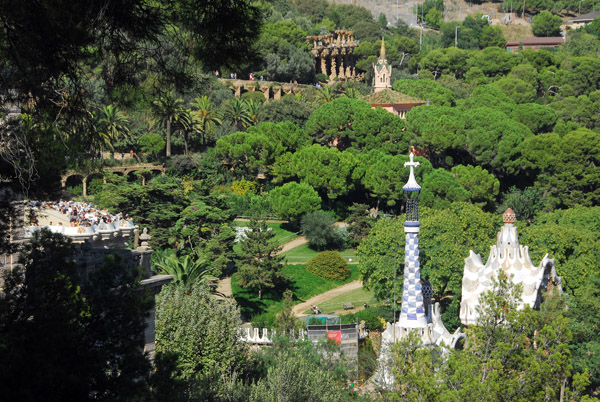 Circling back to the main entrance of Gell Park, Barcelona