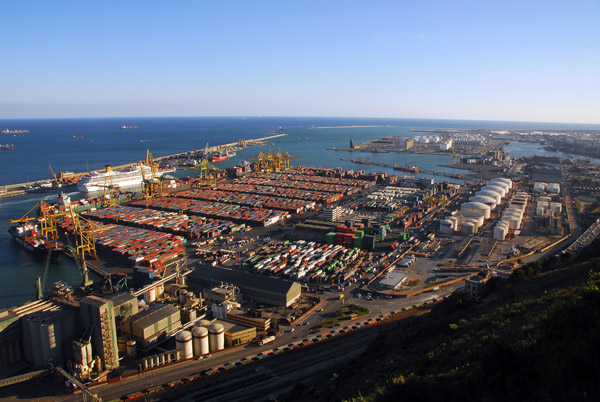 Port of Barcelona from Montjuc Castle