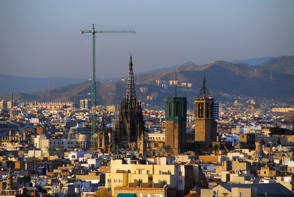 Barcelona Cathedral from Montjuc