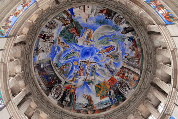 Dome of the National Art Museum of Catalonia with a variety of scenes