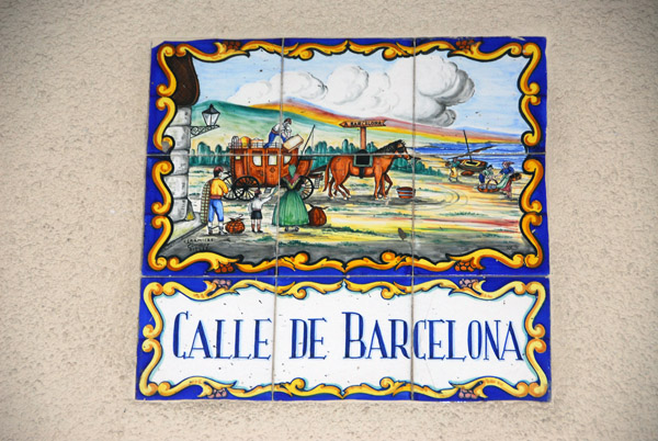 Tile street sign - Calle de Barcelona, Sitges