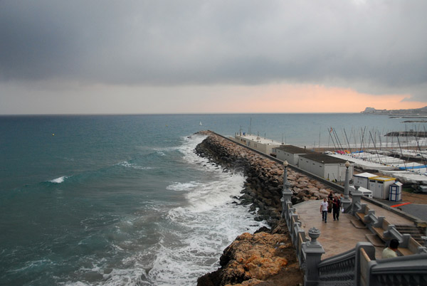 Breakwater from the church, Sitges