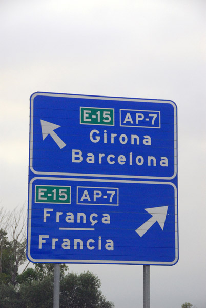Motorway E-15/AP-7 along the Costa Brava between France and Barcelona