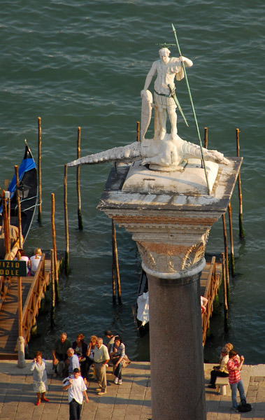 Teodoro, the column of San Teodoro on Piazzetta San Marco seen from the Campanile