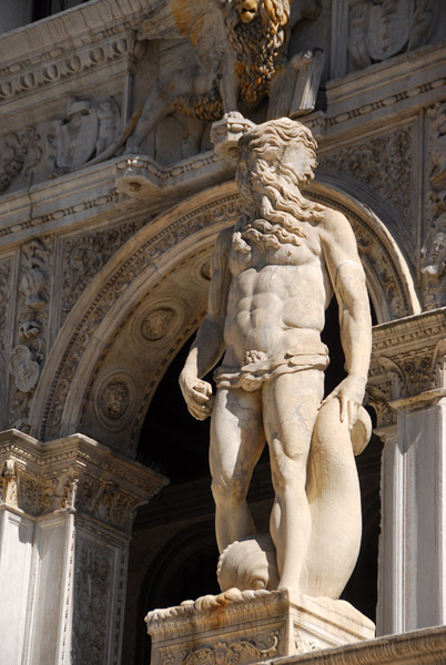 Statue of Neptune by Jacopo Sansovino (1565) one of the giants of the staircase