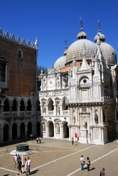 Renaissance Foscari Arch and Monopola Portico at the north end of the Doge's Palace courtyard