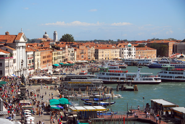 View looking east along the Venice waterfront from the Doge's Palce
