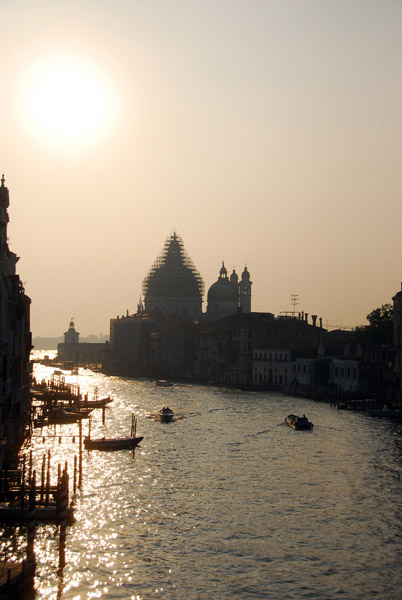 Basilica di Santa Maria della Salute with the morning sun from Ponte dell'Academia