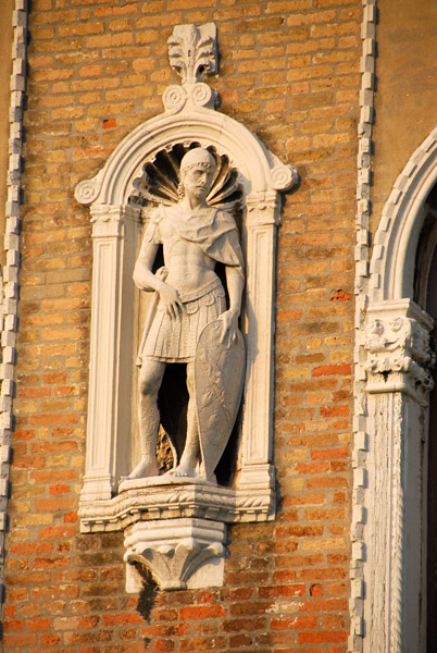 Venetian Renaissance statue on the faade of the Palazzo Loredan dell'Ambasciatore