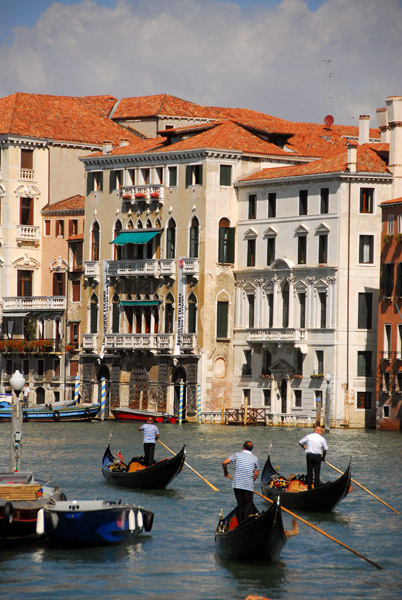 Venetian gondoliers on the Grand Canal