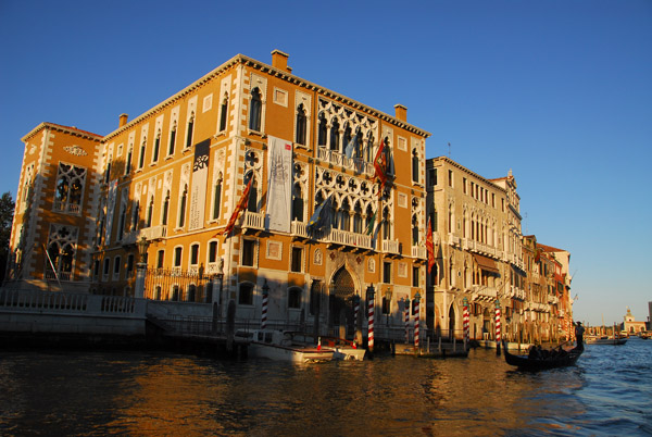 Palazzo Cavalli Franchetti from a vaporetto sailing under the Ponte dellAcademia