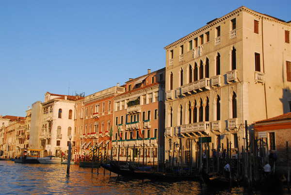 Grand Canal in the late afternoon from Palazzo Garzoni eastward to Palazzo Querini Benzon