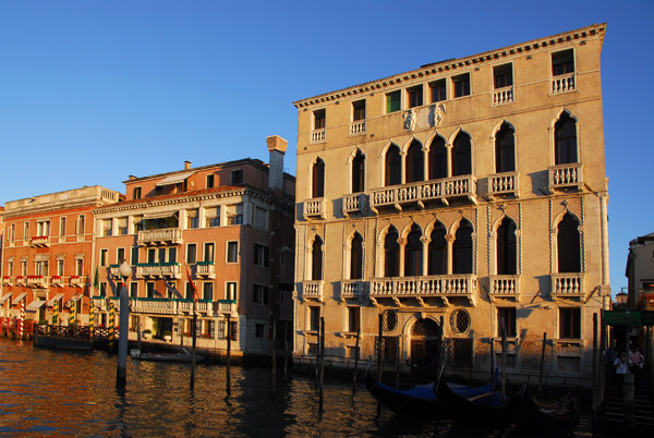 Palazzo Garzoni on the left bank of the Grand Canal in the late afternoon