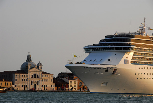 Cruise ship MS Costa Mediterranea setting off from Venice
