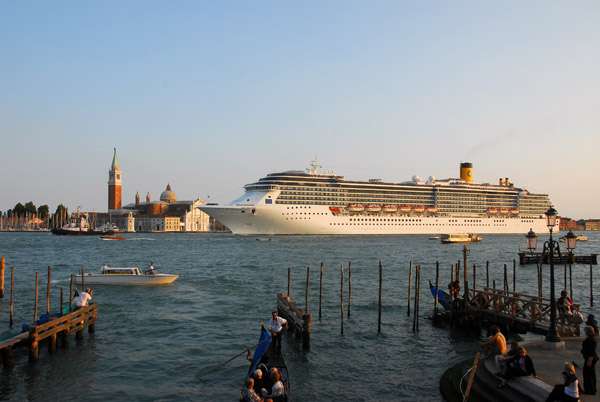 MS Costa Mediterranea sailing past the Doge's Palace with San Giorgio Maggiore in the background