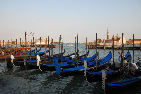 Venetian gondolas at the Molo, Piazzetta di San Marco