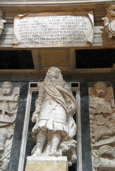 Monument to Prince Almerigo d'Este of Modena, 19 year old French commander who died at Candia, Crete in 1660 while aiding Venice
