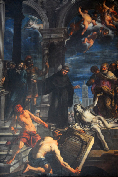 'St. Anthony Raising a Man from the Dead' by Francesco Rosa, i Frari