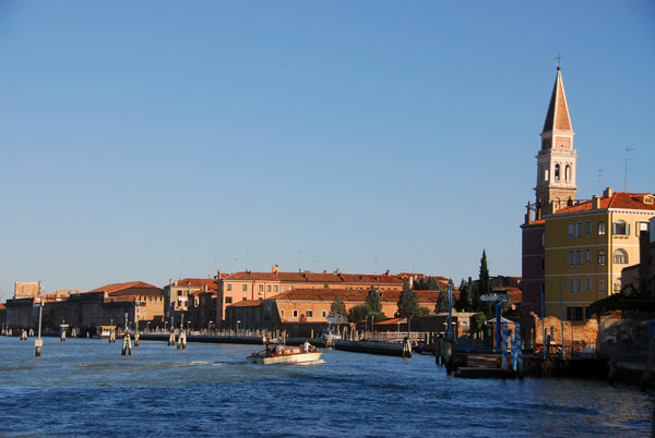 Northeast coast of Venice with the campanile of San Francisco della Vigna in the Castello district of Venice
