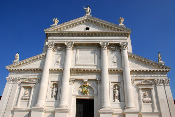 Main faade of the Church of San Giorgio Maggiore (St. George) resembling a classical temple