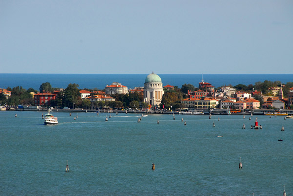 Lido on the barrier island across Venice Lagoon seen from San Giorgio Maggiore