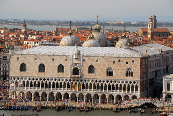 Doge's Palace of Venice seen from the bell tower of San Giorgio Maggiore