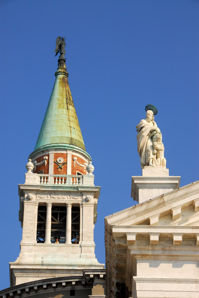 The bell tower of San Giorgio Maggiore was reconstructed in 1791 after collapsing 1774