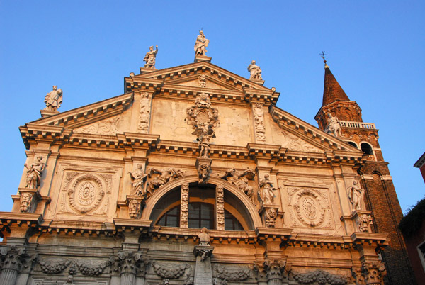 Baroque faade of the Church of San Moise, 1668, Venice