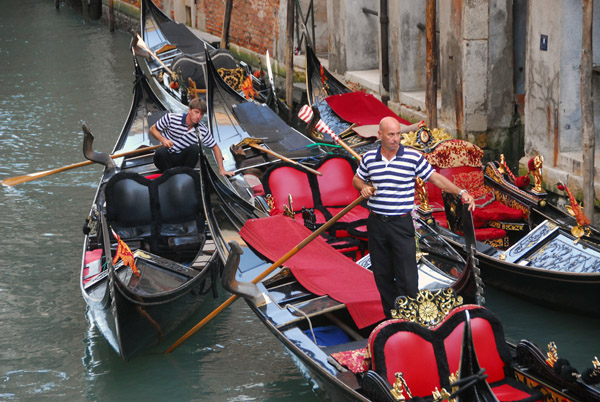 Venetian Gondolas in the Rio San Moise