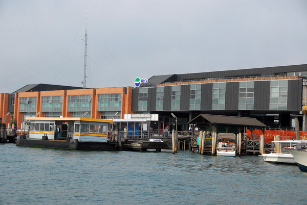 Venice ferry station Tronchetto on the edge of the Port of Venice where there is a large car park
