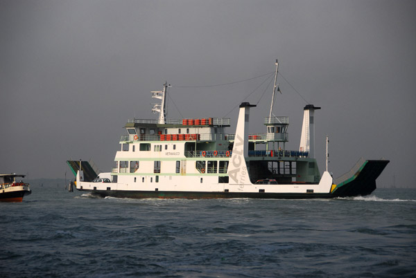 Actv car ferry Metamauco serving the islands of the Venetian Lagoon